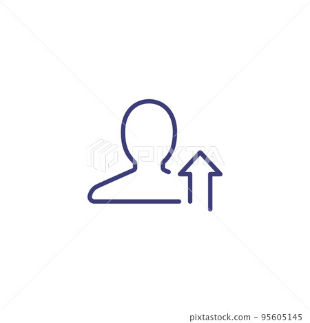 Team person growth line icon. Increase group population human vector logo icon. Team person growth line icon. Increase group population human vector logo icon. 95605145