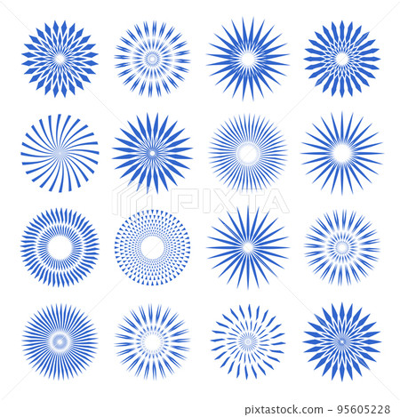 Abstract Radial Circle Icons. Design Elements Set. 95605228