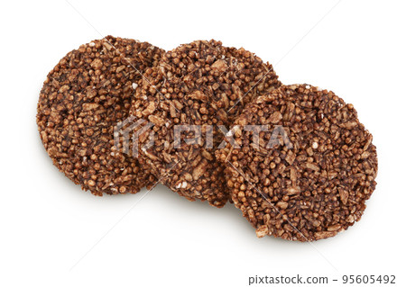 amaranth cookies with carob isolated on white background. Healthy food. Top view. Flat lay amaranth cookies with carob isolated on white background. Healthy food. Top view. Flat lay 95605492