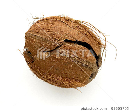 Coconut empty shells isolated on white background. 95605705