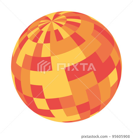 Checkered globe in shades of orange 95605908