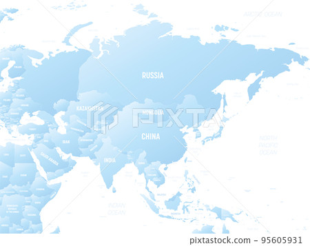 Asia detailed political map with lables 95605931