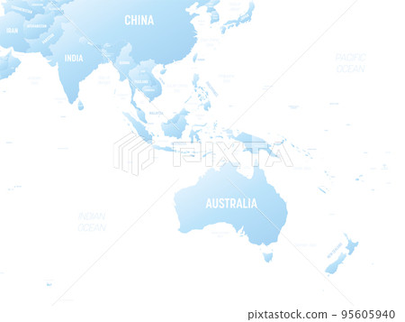 Australia and Southeast Asia detailed political map with lables 95605940