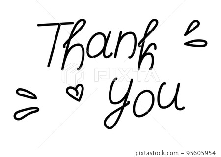 Thank you. Hand drawn text lettering for Thanksgiving Day with hearts shapes and design elements. Thank you. Hand drawn text lettering for Thanksgiving Day with hearts shapes and design elements. 95605954
