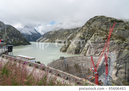 Grimsel pass dam construction site Grimsel pass dam construction site 95606481