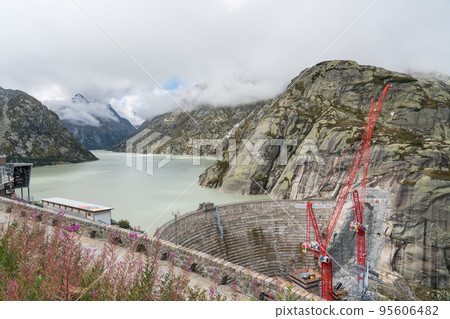 Grimsel pass dam construction site Grimsel pass dam construction site 95606482