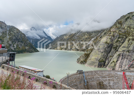 Grimsel pass dam construction site Grimsel pass dam construction site 95606487