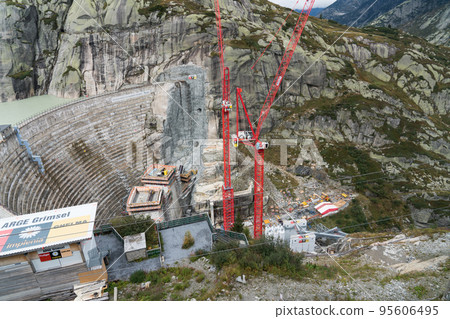 Grimsel pass dam construction site Grimsel pass dam construction site 95606495
