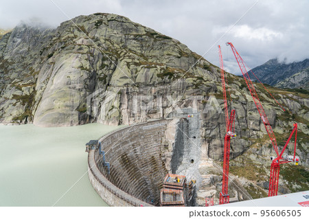 Grimsel pass dam construction site Grimsel pass dam construction site 95606505