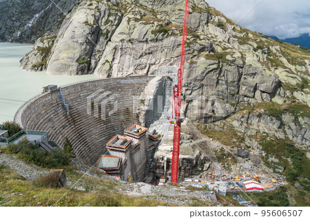 Grimsel pass dam construction site Grimsel pass dam construction site 95606507