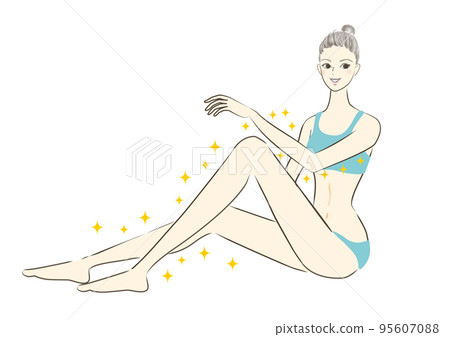 Female leg arm hair removal illustration 95607088