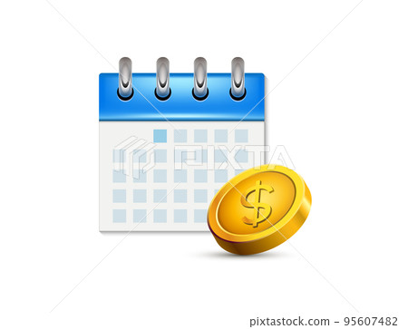 Subscription pay calendar fee annual button. Membership subscription bank money pricing salary 95607482