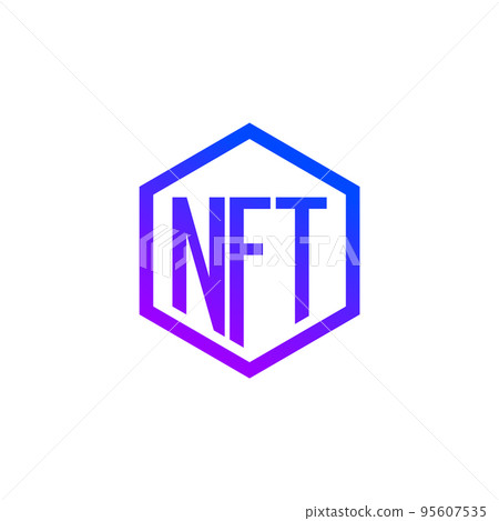 NFT vector logo icon money. Coin blockchain nft technolgy digital currency token illustration. NFT vector logo icon money. Coin blockchain nft technolgy digital currency token illustration. 95607535