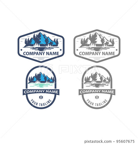 take a hike set logo vector with man hiking symbol illustration design. 95607675