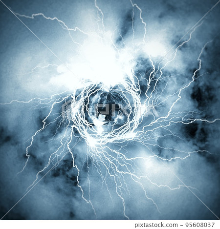 3d illustration of swirling clouds and lightning - Stock Illustration ...
