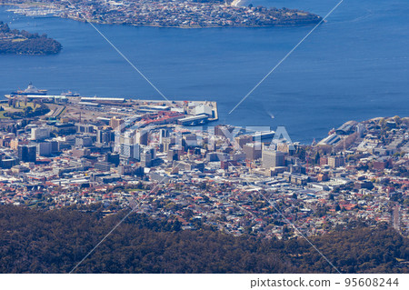 View from Mt Wellington over Hobart Tasmania Australia View from Mt Wellington over Hobart Tasmania Australia 95608244