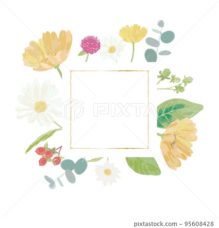 Natural and botanical flower frame background Natural and botanical flower frame background 95608428