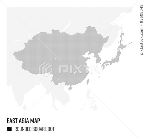 World map dot East Asia region grouped by country 95609349