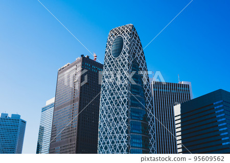 Shinjuku subcenter Skyscrapers under the clear sky 2022.10 High saturation Shinjuku subcenter Skyscrapers under the clear sky 2022.10 High saturation 95609562