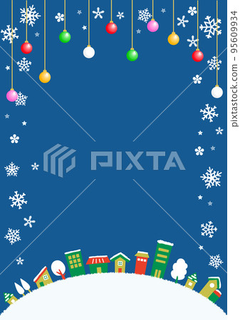 Christmas background material Glittering beautiful cityscape Blue 95609934