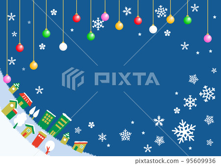 Christmas background material Glittering beautiful cityscape Blue 95609936