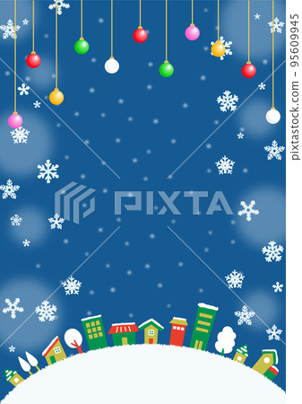 Christmas background material Glittering beautiful cityscape Blue Christmas background material Glittering beautiful cityscape Blue 95609945