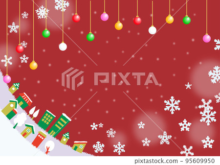 聖誕節背景材料閃閃發光的美麗城市景觀紅色 95609950