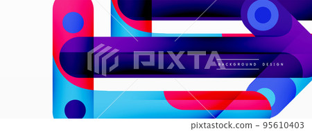 Colorful dynamic stripe composition. Lines geometric creative abstract background for wallpaper, banner or landing Colorful dynamic stripe composition. Lines geometric creative abstract background for wallpaper, banner or landing 95610403