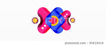 Creative geometric wallpaper. Minimal bubble arrow and circle abstract background. Techno business template for wallpaper, banner, background or landing 95610418