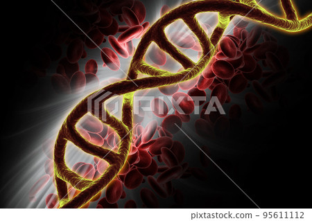 3d rendered dna isolated on color background 3d rendered dna isolated on color background 95611112