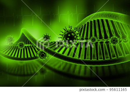 3d rendered dna  isolated on color background 95611165