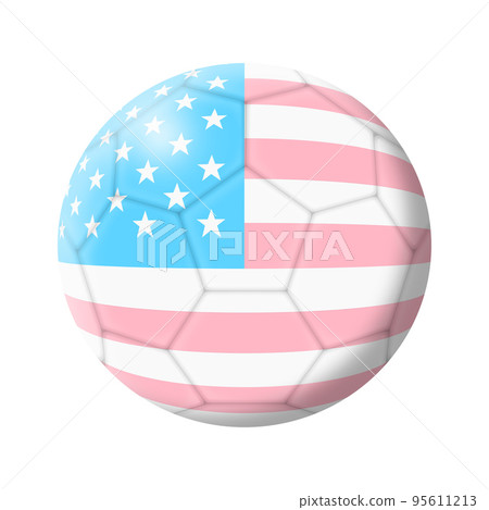 USA trans gender soccer ball football with clipping path 3d illustration 95611213