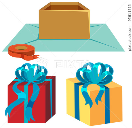 Gift boxes and opened box set Gift boxes and opened box set 95611313