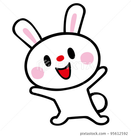 rabbit with hands up 95612592
