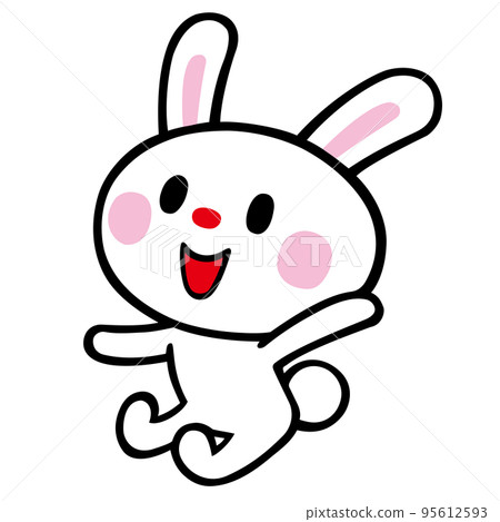 A rabbit that raises its left hand and jumps A rabbit that raises its left hand and jumps 95612593