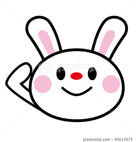 了解敬禮兔臉圖標 95613075