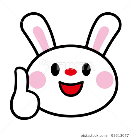 Explanation rabbit face icon with index finger - Stock Illustration ...