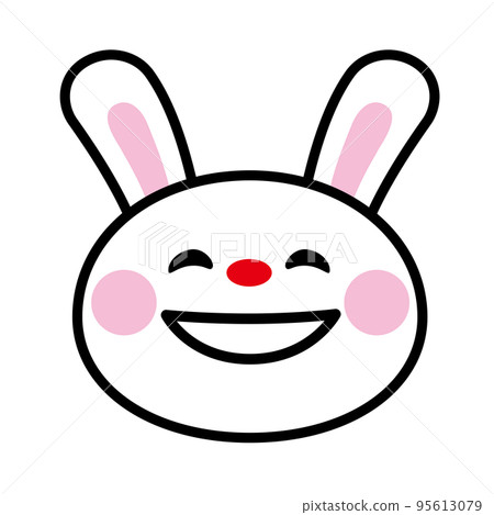 grinning rabbit face icon 95613079