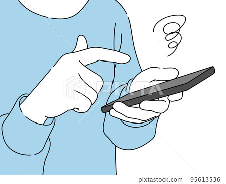 People who have problems with smartphones Body parts 95613536