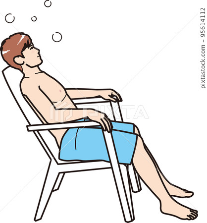 一個在桑拿設施中放鬆的男人 95614112