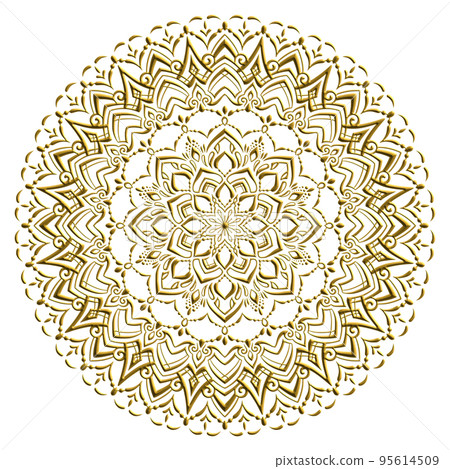 Mandala art (goldwork style, flower, geometric pattern, lace style) Mandala art (goldwork style, flower, geometric pattern, lace style) 95614509