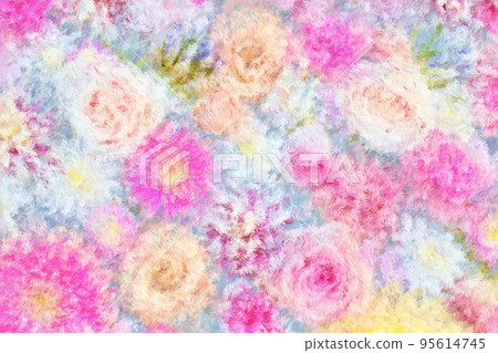 帶有印象派風格的花卉背景 95614745