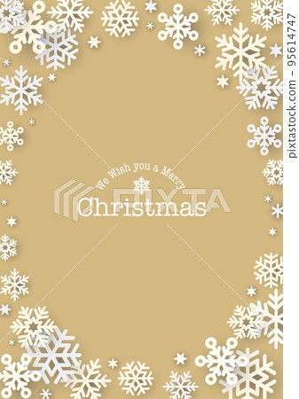 聖誕雪花背景框架金 聖誕雪花背景框架金 95614747