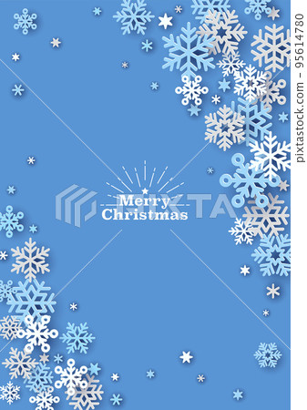 Christmas snowflake background frame blue 95614780