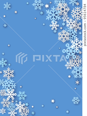 Christmas snowflake background frame blue Christmas snowflake background frame blue 95614784