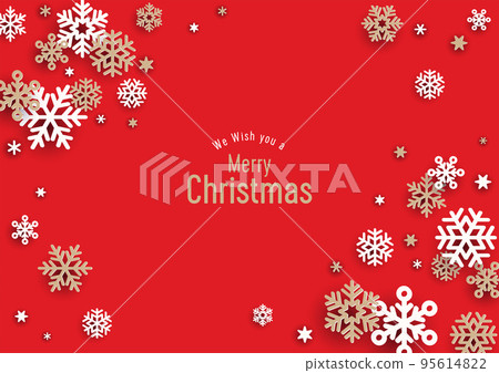 Christmas snowflake background frame red Christmas snowflake background frame red 95614822