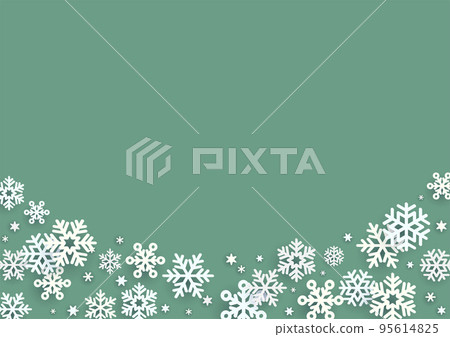 聖誕雪花背景框架綠色 95614825
