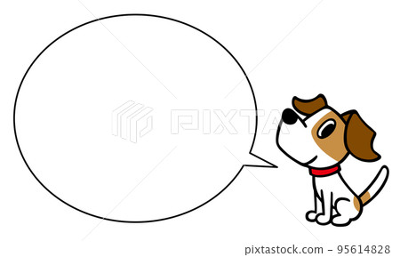 傑克羅素梗犬坐在講話泡泡裡 傑克羅素梗犬坐在講話泡泡裡 95614828