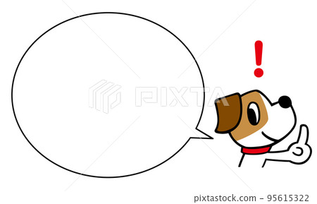 Jack Russell terrier dog Explanation by pointing (horizontal) Speech bubble 95615322