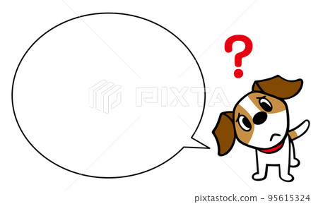 傑克羅素梗犬傾斜他的頭問號氣球 95615324